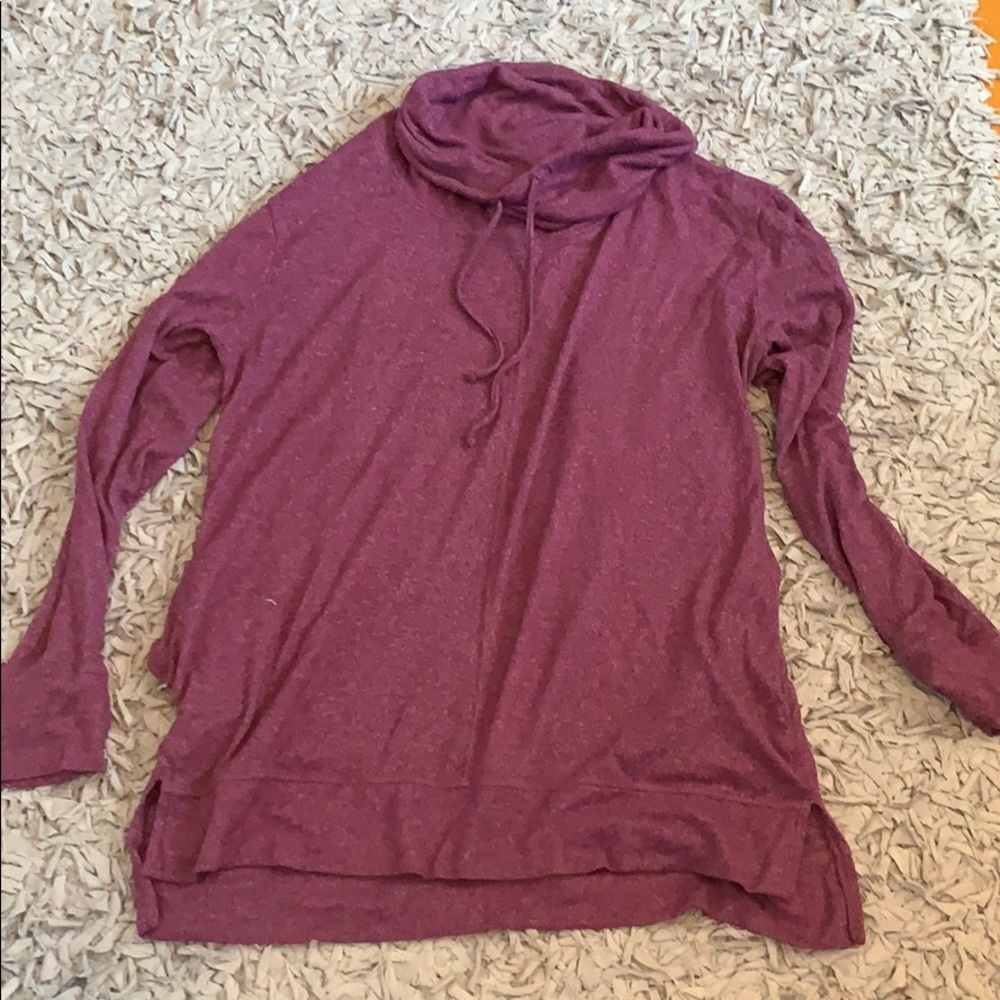 Cowl neck sweater with pockets